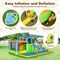 7 in 1 Inflatable Water Slide Bounce House with Splash Pool Water Cannon Blower Blue Green Orange